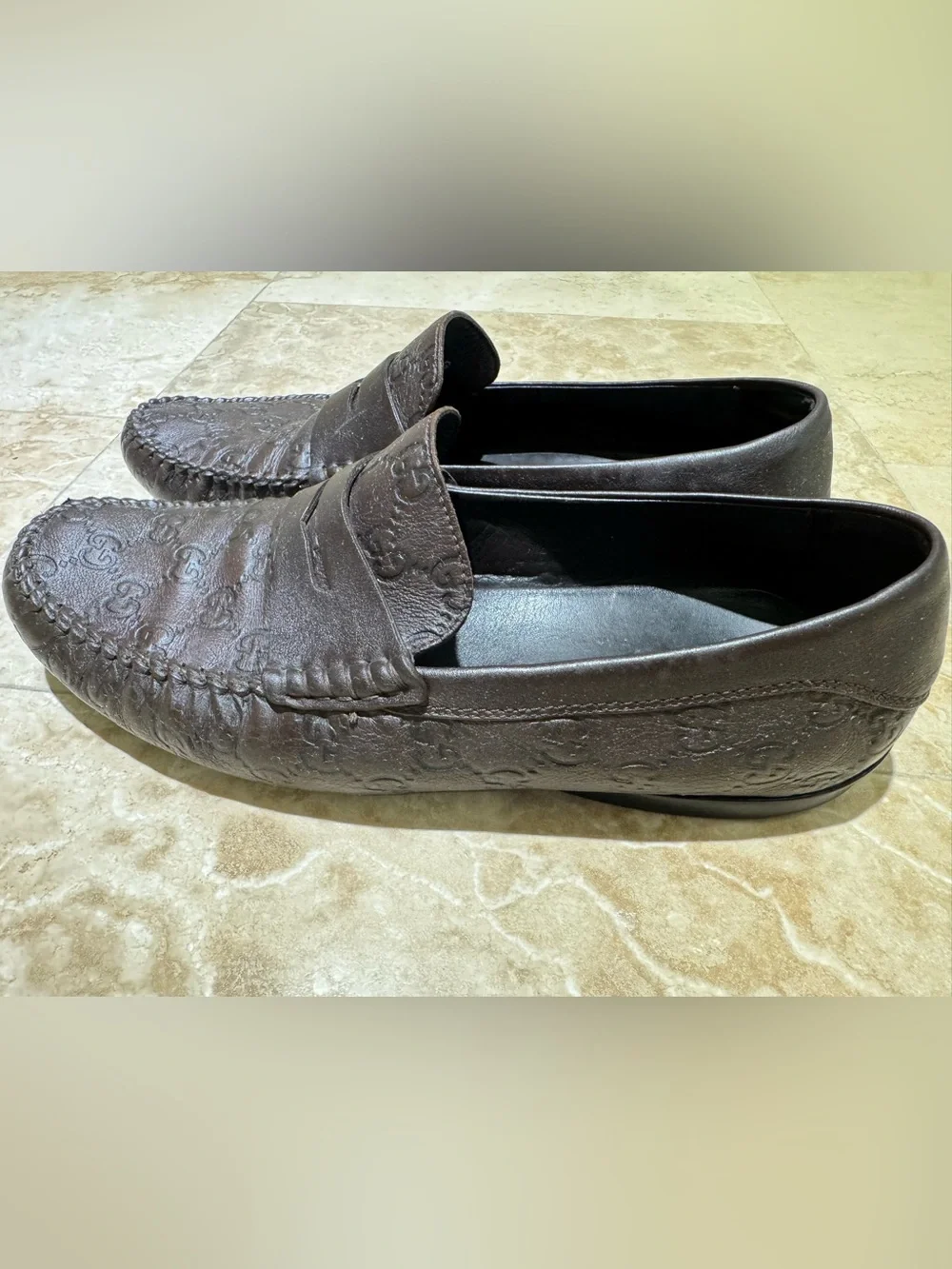 Gucci Men’s Brown Leather Moccasin Loafers